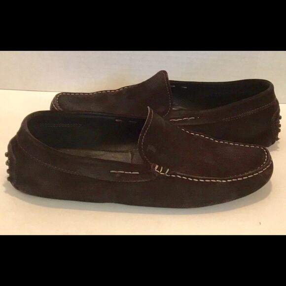 TODS Suede DARK BROWN Loafer Slip on DRIVING SHOE - Picture 5 of 7